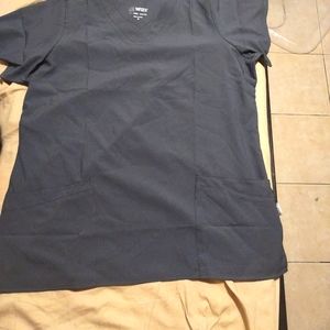 pewter gray scrub top